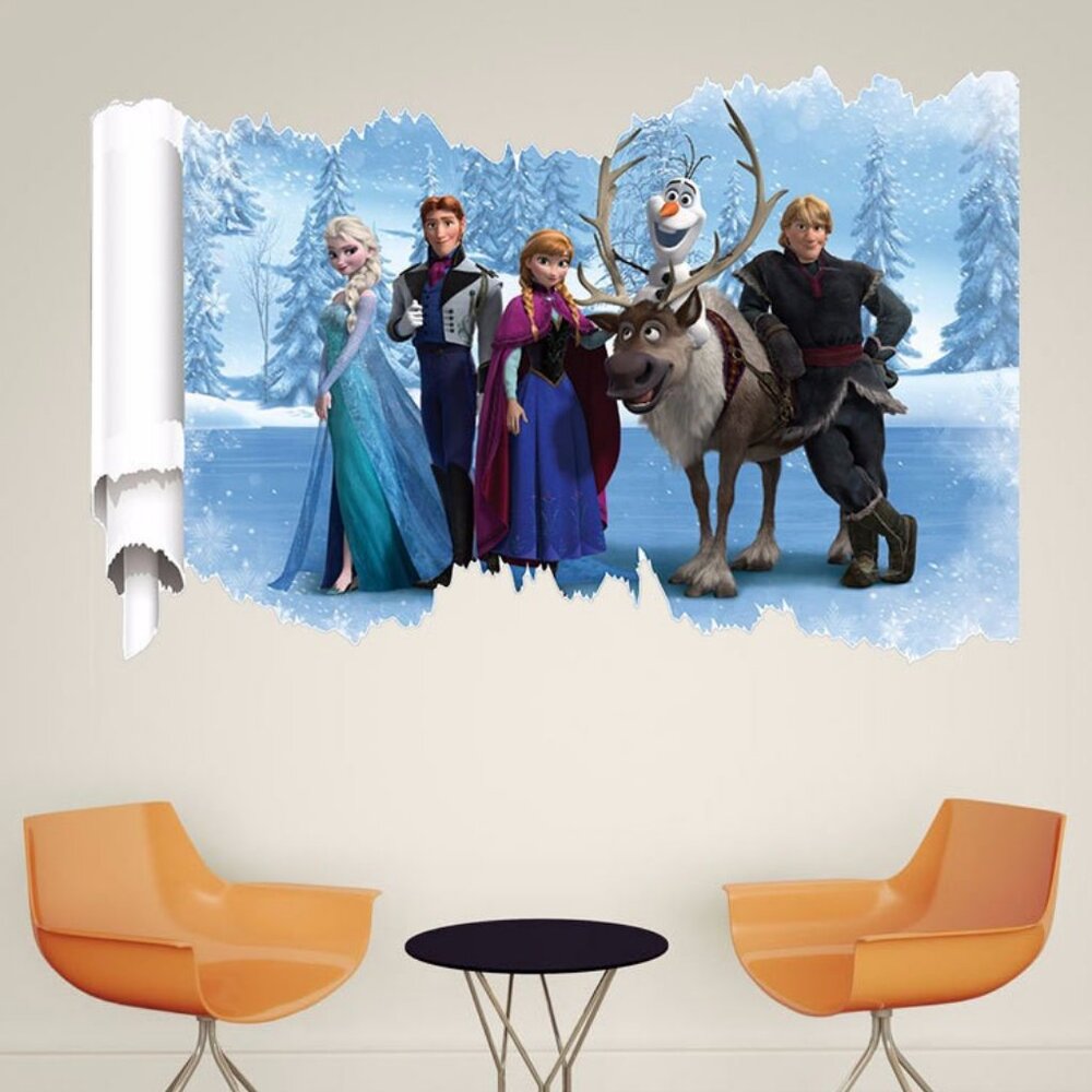 3 New 3D Frozen Wall Stickers 24” x 18”